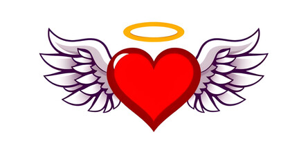 heart and wings clipart, cupid heart icon, heart art vector, angelic heart illustration, heart tattoo vector, heart with feathers icon, heart with angel wings, love symbol vector, flying heart graphic
