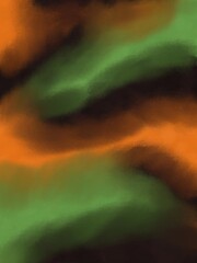 Abstract Green and Orange Watercolor Texture Background