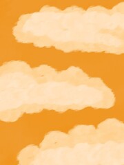 Orange Sky with Cream Clouds Illustration