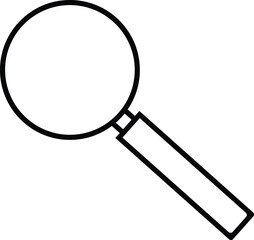 Simple line art magnifying glass icon for search and discovery concepts vector
