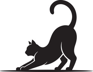 Minimalist Black Cat Silhouette Illustration