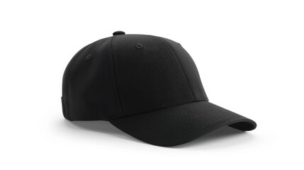 Fototapeta premium Black Baseball Cap Simple Classic Casual Style on White Background