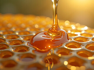 Honey slowly flowing