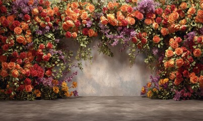 Floral archway backdrop