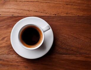 Obraz premium coffee cup on coffee table top background overhead view