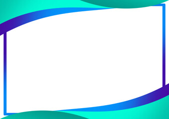 Abstract Teal and Blue Wave Frame Background