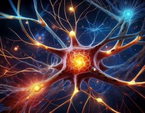 neuron structure with axon diagram for educational and scientific use