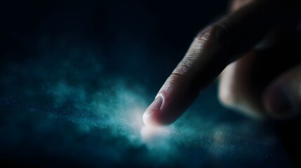 Fingerprint scanner being bypassed on a futuristic digital interface