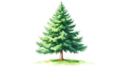 Fototapeta premium Christmas tree painting illustration