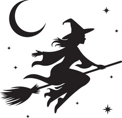 Silhouette Vector of Bat Flying on White Background