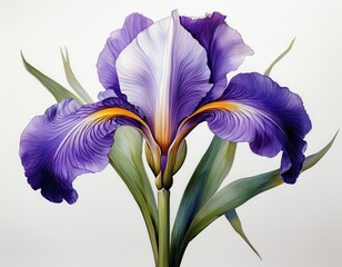 minimalist isolated iris white background