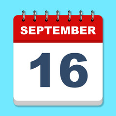 September calendar icon on a blue background