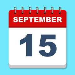 September calendar icon on a blue background