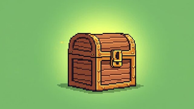 Pixel Art Treasure Chest Sprite Animation Pack Glowing Open and Close Frames.