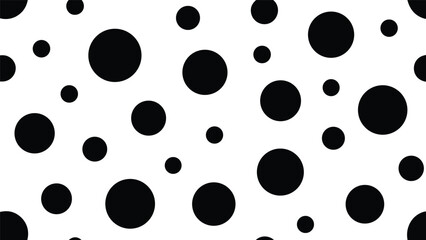 Scattered Black Polka Dot Vector Pattern Design.