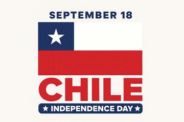 Happy Chile National Holiday Fiestas Patrias Poster with Chilean Flag and Freedom Day Celebration – Generative AI