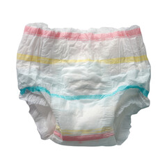 Disposable baby diaper with colored stripes on a black background infant child, Isolated On White, Png Transparent, Cut Out