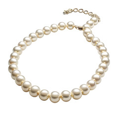 Obraz premium Elegant White Pearl Necklace Isolated On Transparent Background