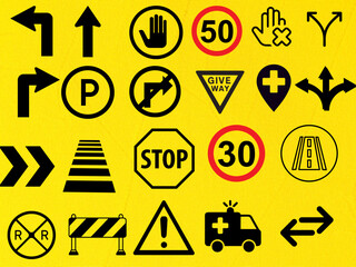 Obraz premium set of warning signs