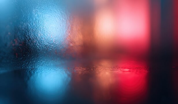 Abstract blurred lights reflecting on a textured surface - Powered by Adobe