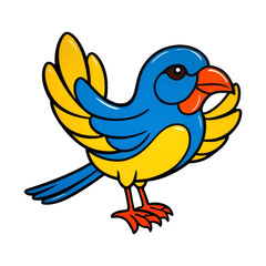 cartoon bird with a flower PNG