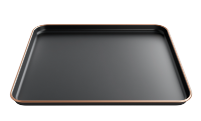 Baking tray for kitchen use modern design black color functional homeware top-down view stylish cooking tool