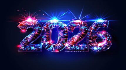 Bright Colorful Fireworks Display Celebrating New Year 2023