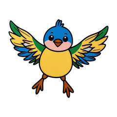 cartoon bird with a flower PNG