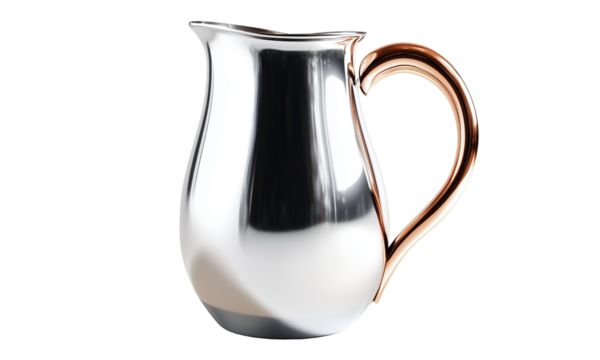 Elegant stainless steel creamer pitcher for modern kitchens functional kitchenware minimalist design home decor close-up view culinary concept