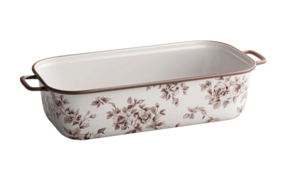 Elegant floral design baking dish for kitchen ideal for home cooking ceramic cookware cozy environment stylish view