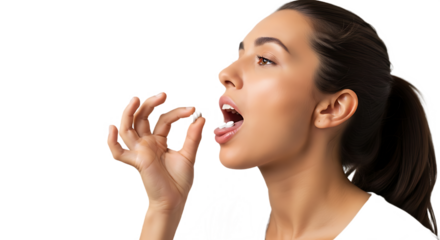 Woman Taking a Pill
