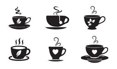 Obraz premium coffee cup icon, Coffee cup silhouette , Tea Cup icon, tea doodle collection icon, vector illustration