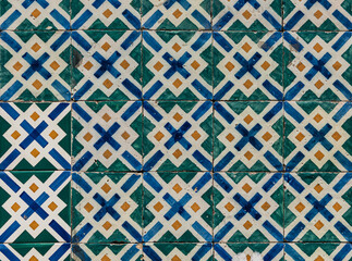 Traditional Portuguese tiles or azulejos. Perfect vintage background.