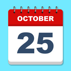 October calendar icon on a blue background