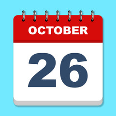 October calendar icon on a blue background