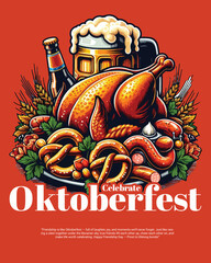 Happy Friends in Traditional Bavarian Costume Toasting Large Beer Mugs at Oktoberfest Festival in Munich German