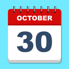 October calendar icon on a blue background