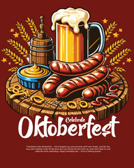 Happy Friends in Traditional Bavarian Costume Toasting Large Beer Mugs at Oktoberfest Festival in Munich German