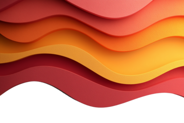 Abstract Layered Cutout with Gradient Pink, Red and Orange Tones, Wavy Edges