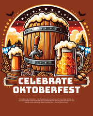 Happy Friends in Traditional Bavarian Costume Toasting Large Beer Mugs at Oktoberfest Festival in Munich German