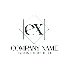 Letter EX or XE Creative Luxury Vector Logo Design for Jewelry, Boutique, and Business