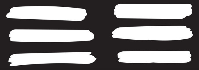 Straight lines of a marker or brush for highlighting and underlining. Vector illustration.