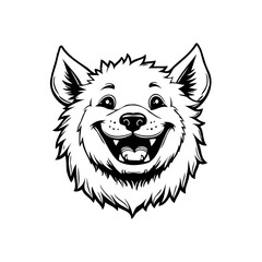 Cheerful canine cartoon illustration radiates happiness featuring a delightful smile and engaging