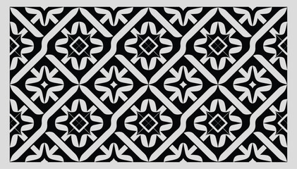 Seamless Geometric Black Abstract Vector Pattern Background