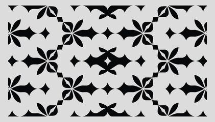Seamless Geometric Floral Pattern Design Background, vector illustration © Ahamedpicu