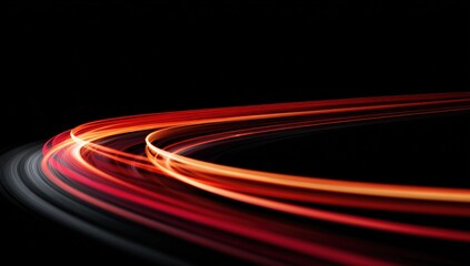 Abstract light trails on black background