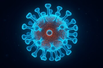 Obraz premium Virus Cell 3D Glowing Model 