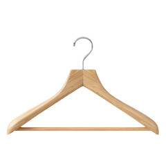 Wooden clothes hanger isolated on transparent background