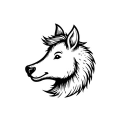 Intricate canine portrait depicting loyalty and strength with bold outlines and detailed shading