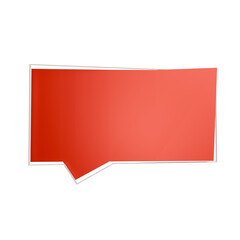 Red Speech Bubble Banner – Blank Label, Empty Chat Box, Promo Tag and Message Template Design
